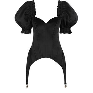 SOLD Selkie NWT Caviar Silk Satin Femme Fatale corset Size Large